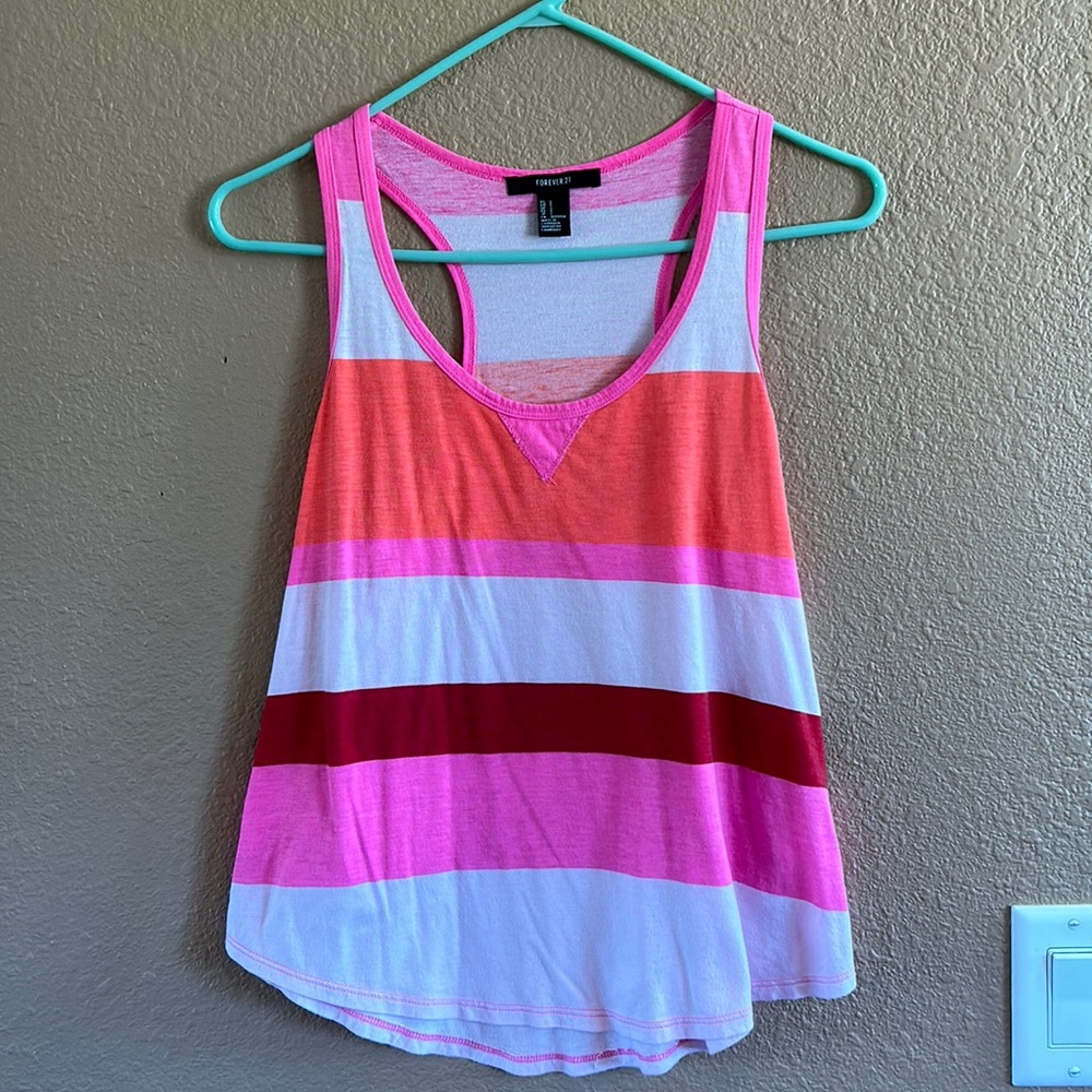 Striped razorback tank top